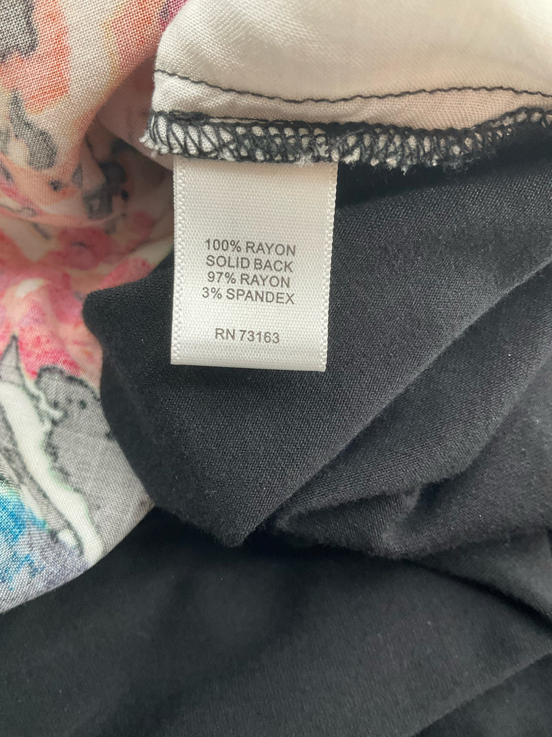 Melissa Paige White/Black/Multi Floral Pre-Owned Dress - Size Small