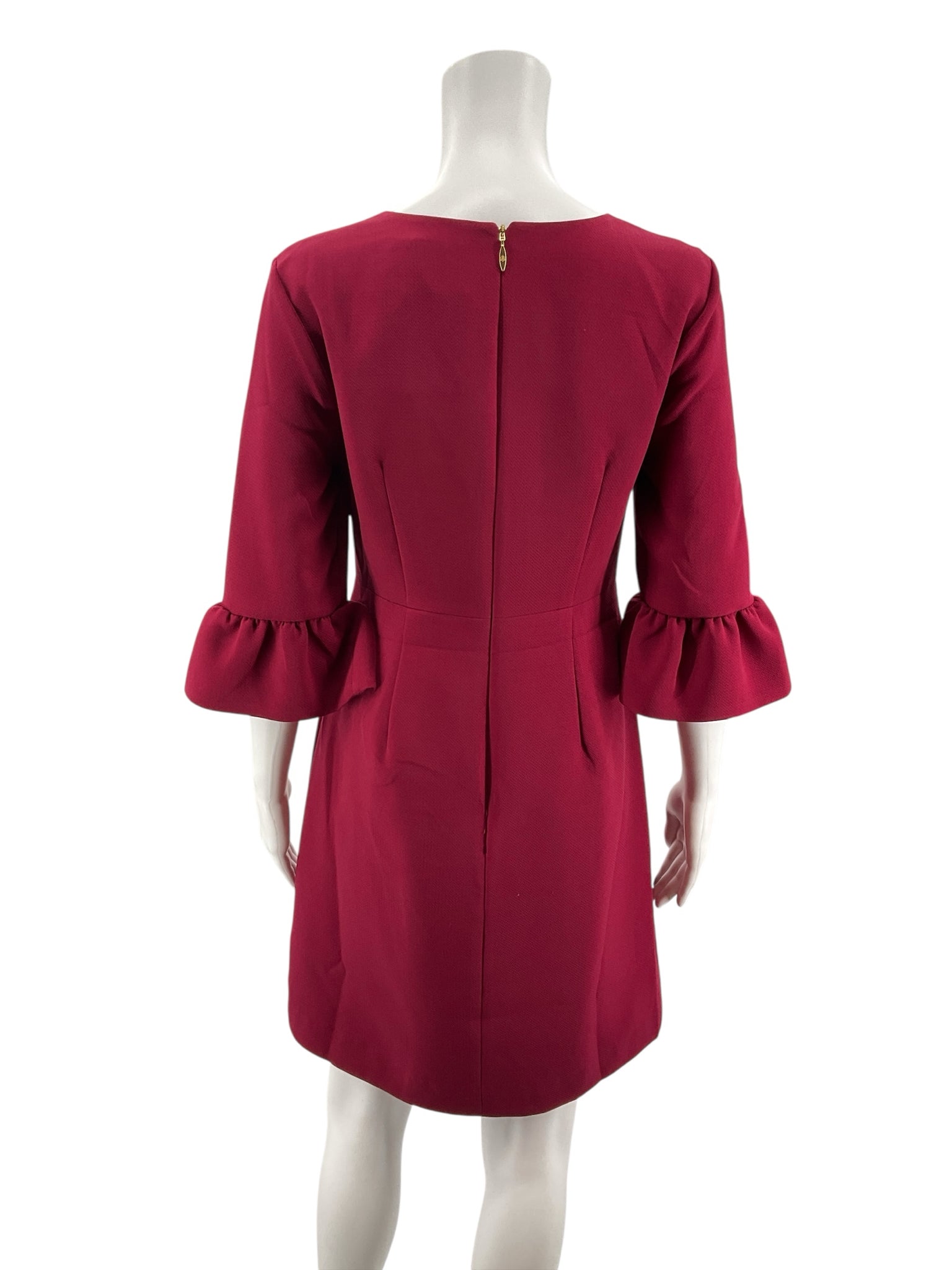 Draper James Burgundy Solid Pre-Owned Ladies Dress - Size 4