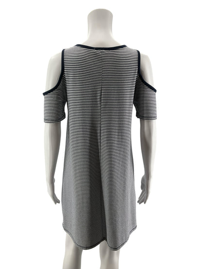 Cotton On Size Small White/Navy Stripe Pre-Owned Ladies Dress