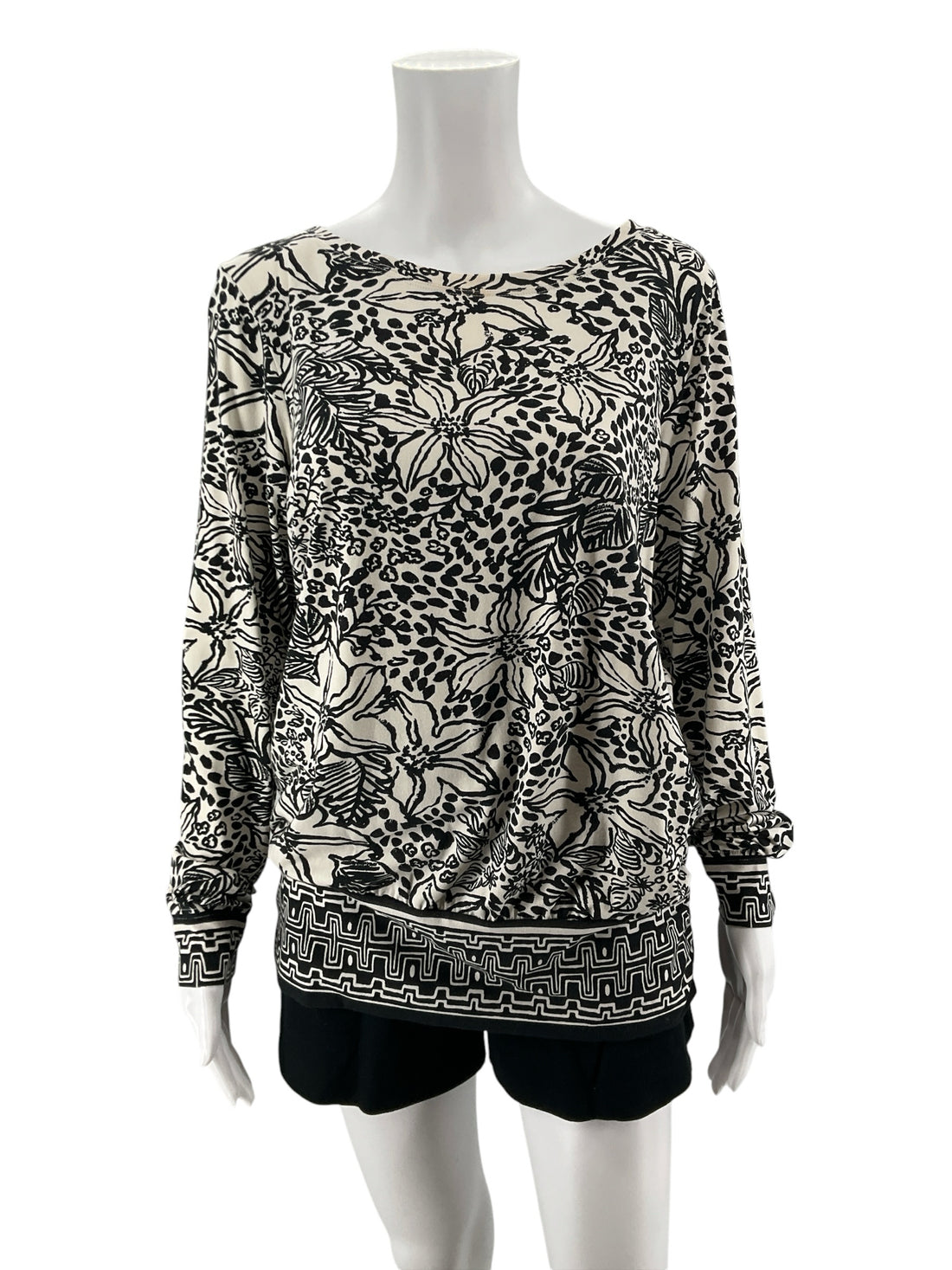 Lilly Pulitzer Kat Top Roar Of The Seas Print Blouse Size L