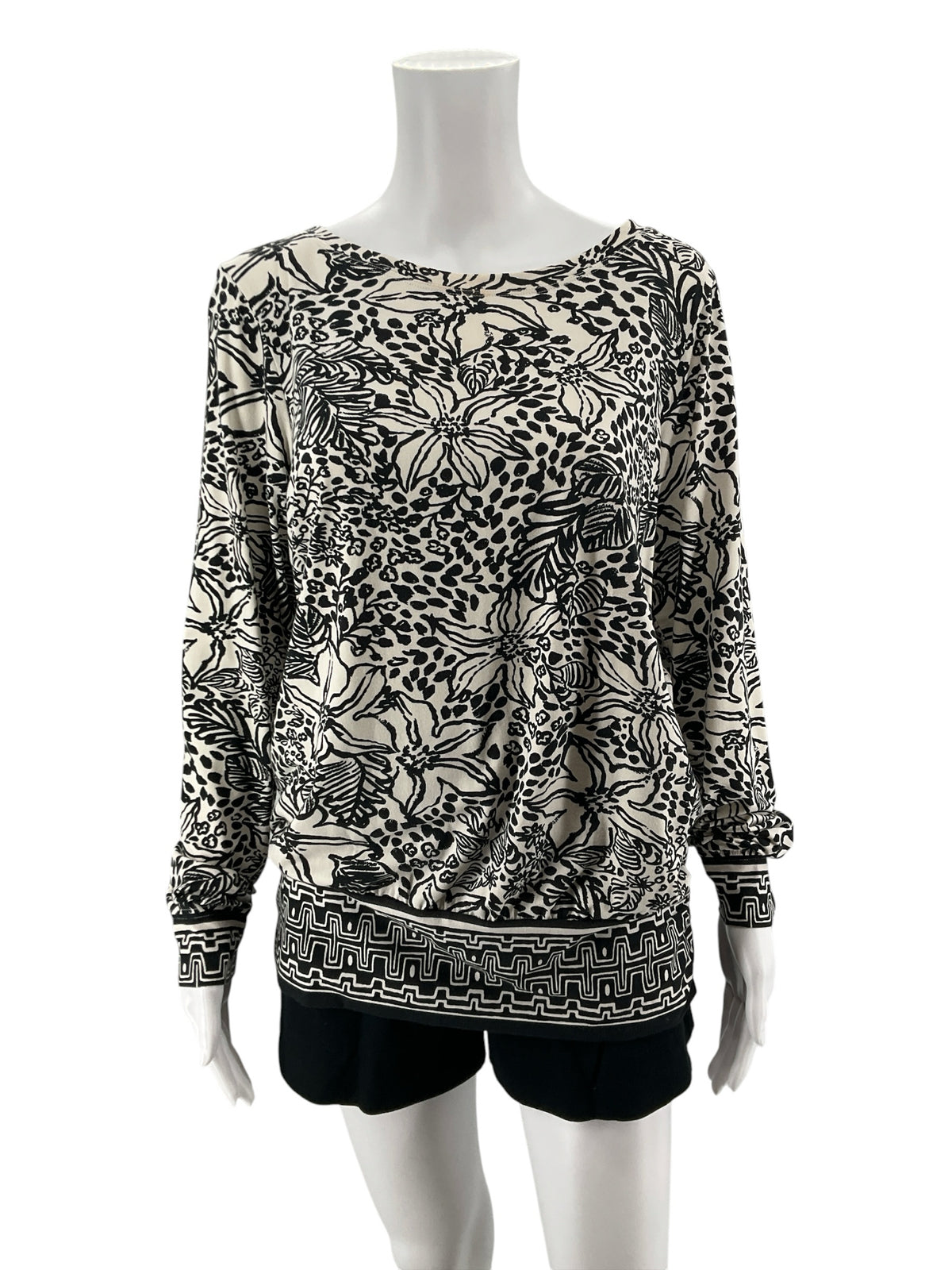 Lilly Pulitzer Kat Top Roar Of The Seas Print Blouse Size L