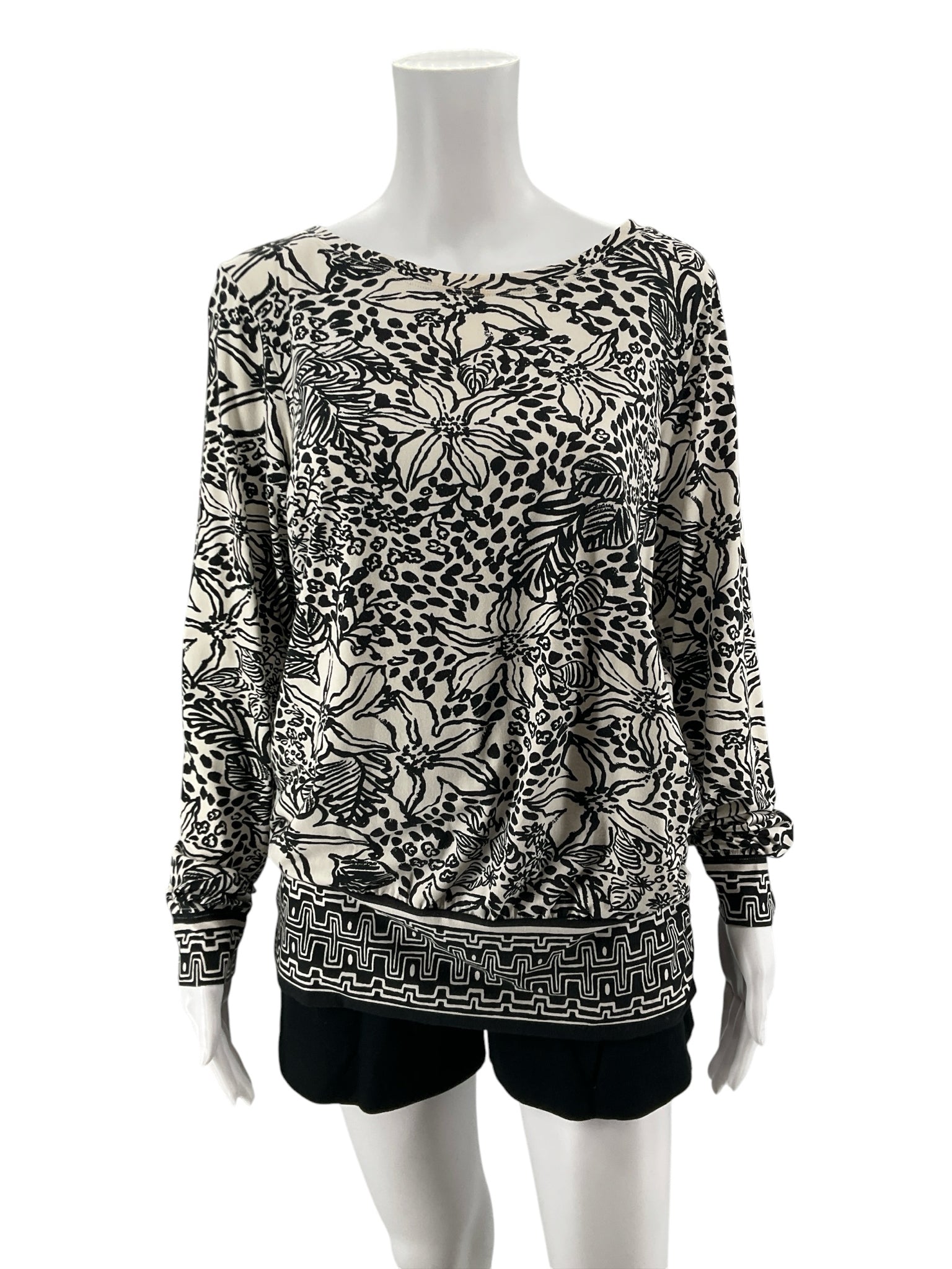 Lilly Pulitzer Kat Top Roar Of The Seas Print Blouse Size L