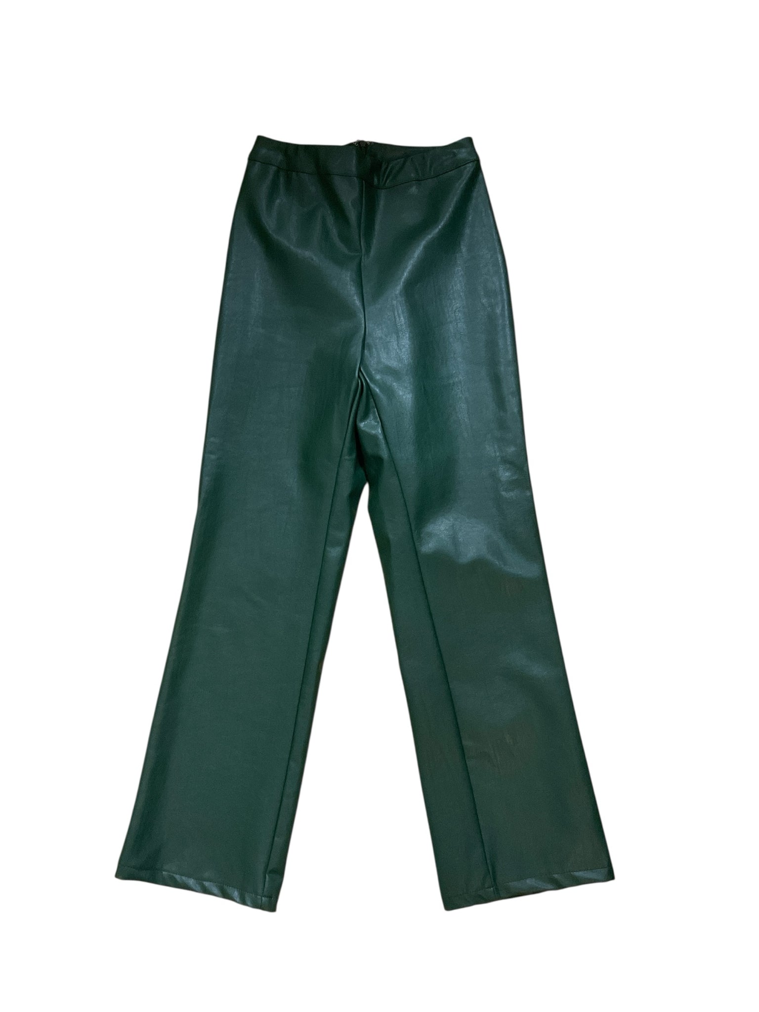 Le Lis Olive Green Faux Leather High Waisted Wide Leg Pants Size XS