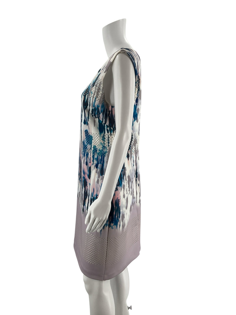 Antonio Melan White/Blue/Gray/Pink Pre-Owned Ladies Dress -i Size 12