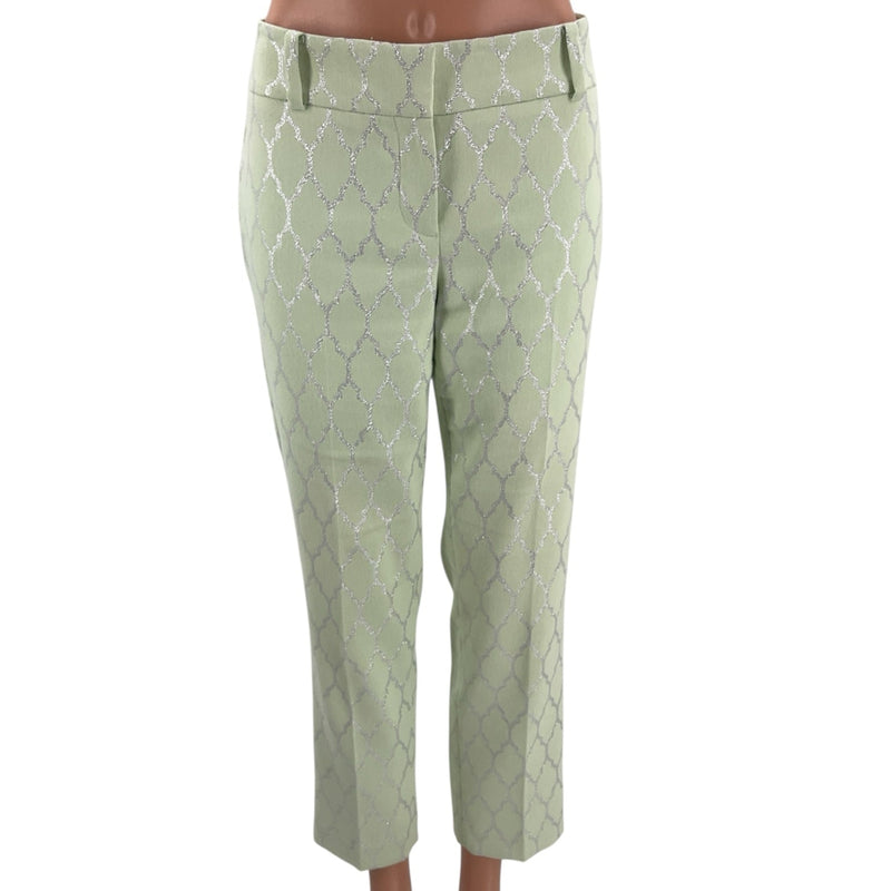 Ann Taylor Lime/Silver Print Ladies Pre-Owned Pants - Size 6 - Margaret’s Fine Consignment