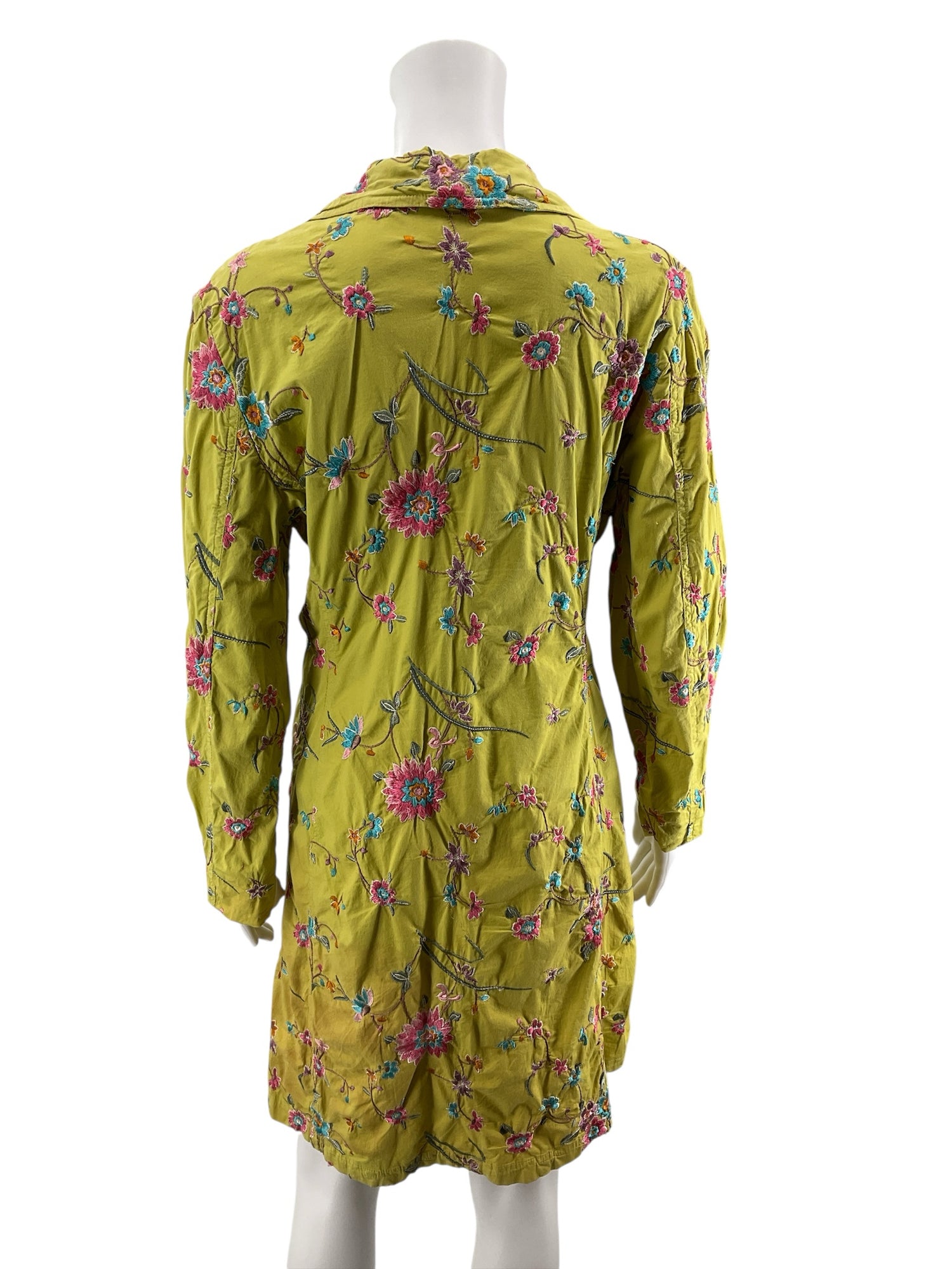 Johnny Was Size M lime/multi color Floral Pre-Owned Ladies Jacket