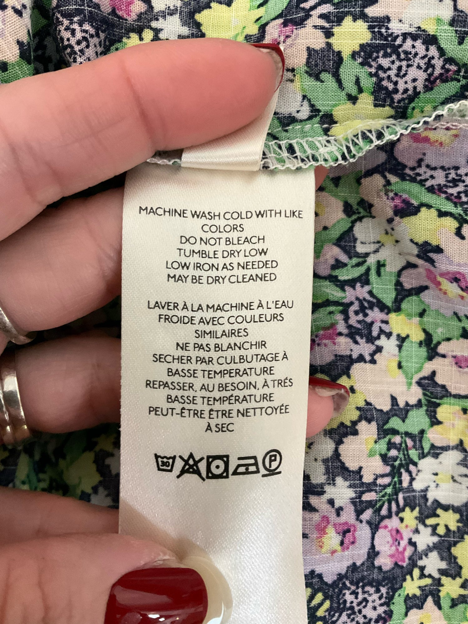 Maeve by Anthropologie multi Long Sleeve Ditsy Floral Peasant Blouse Tie-Cuff Size Small - Size S