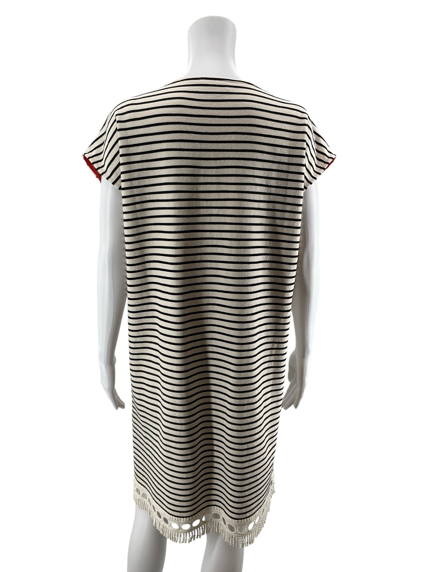 THML Santorini Boho Stripe Pom Pom Tassel Dress Size Large