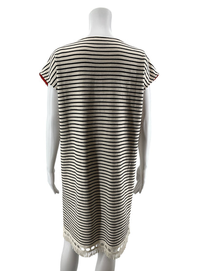 THML Santorini Boho Stripe Pom Pom Tassel Dress Size Large