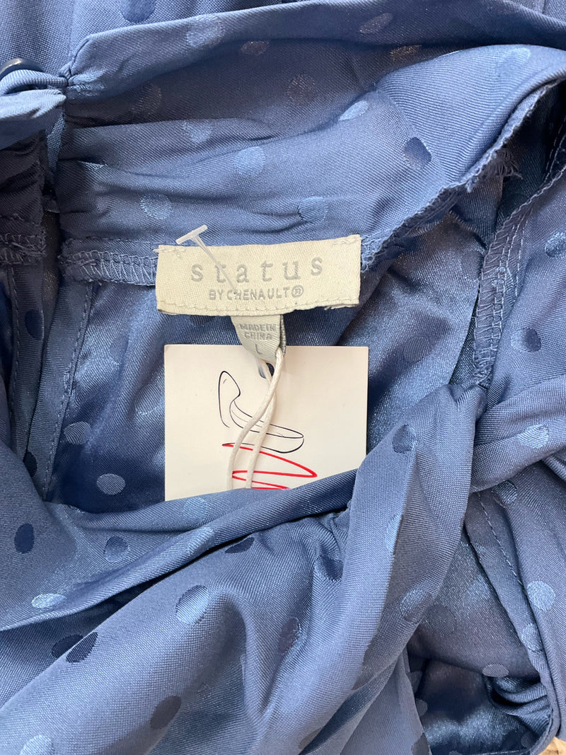Status Blue Polka Dot Pre-Owned Ladies Top - Size Large