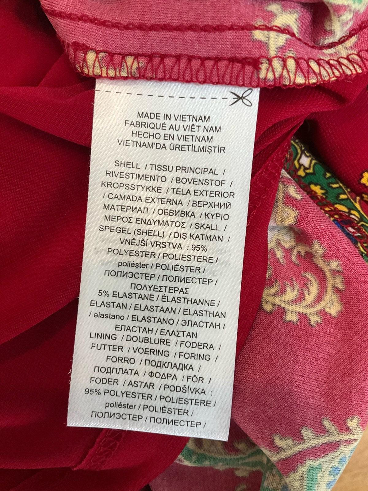 Lauren Ralph Lauren Red Paisley Faux Wrap Jersey Dress Size 2