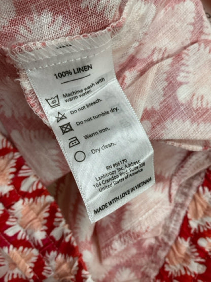 Lanhtropy Diamond Print 100% Linen Pull-On Pants Size Medium NWT - ONLINE ONLY