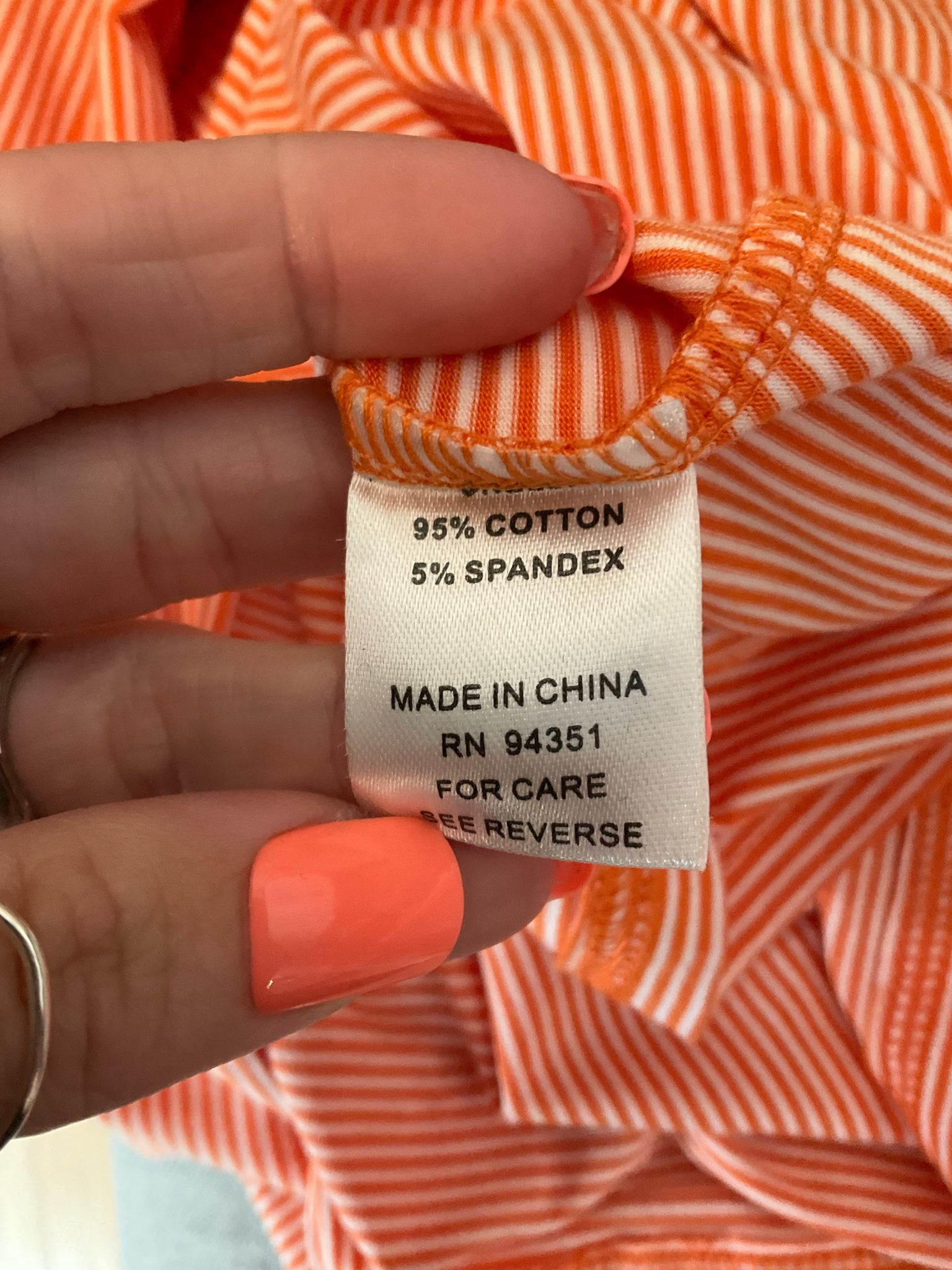 Joy Joy Orange &amp; White Stripe Boat Neck Tunic Top Size Medium