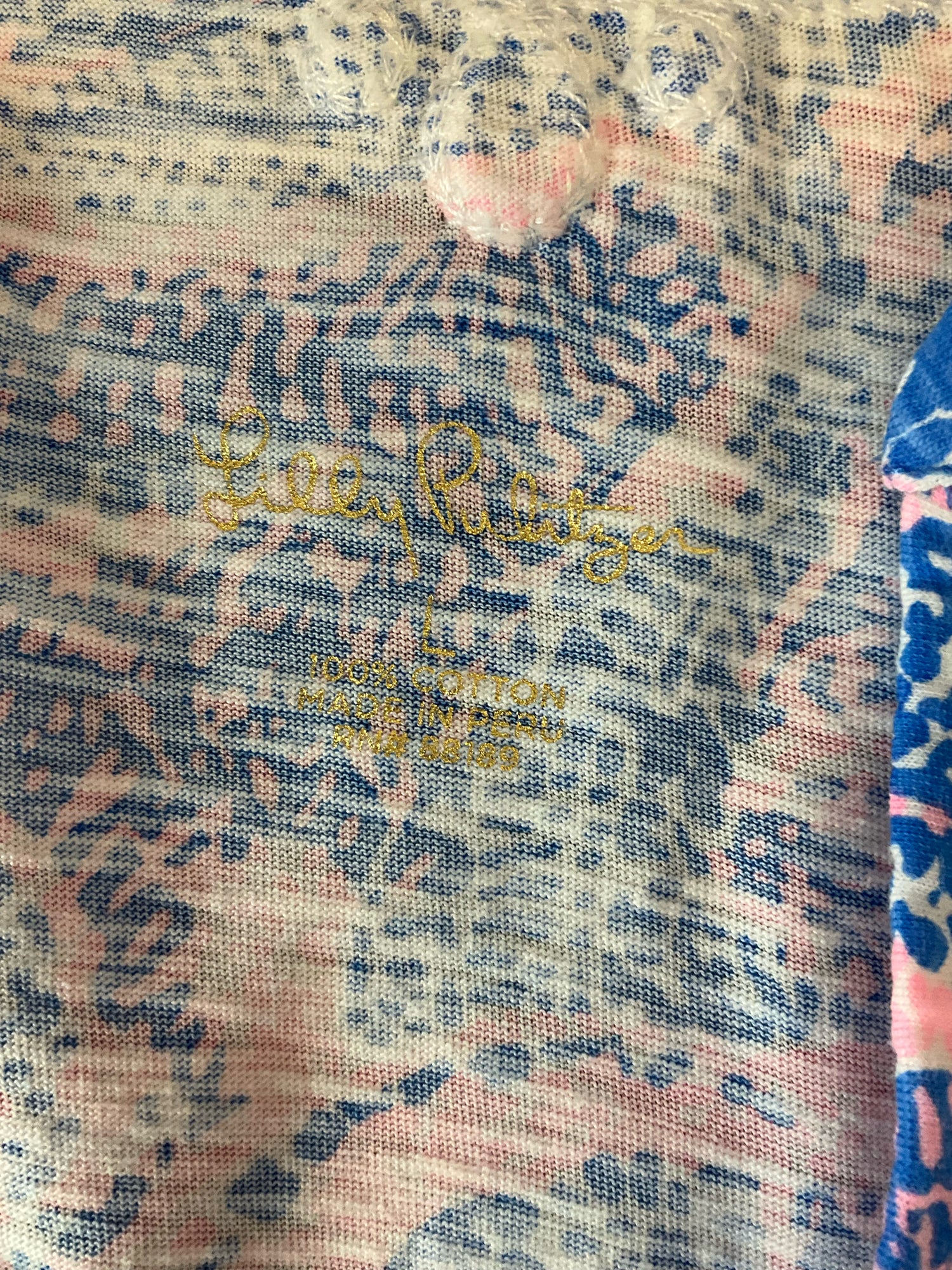 Lilly Pulitzer Nevie Top in Bennet Blue Get Trunky Print Size Large