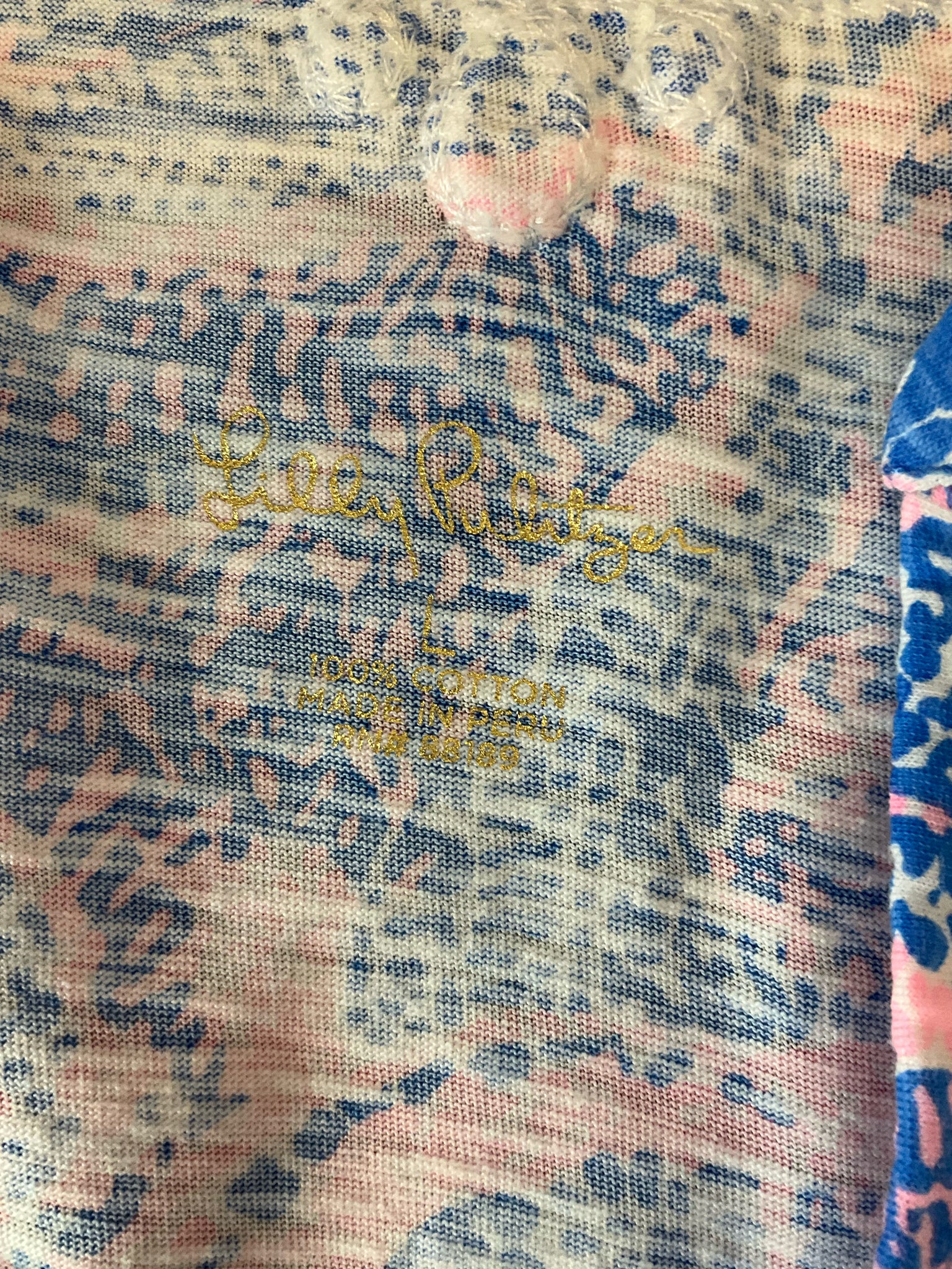 Lilly Pulitzer Nevie Top in Bennet Blue Get Trunky Print Size Large