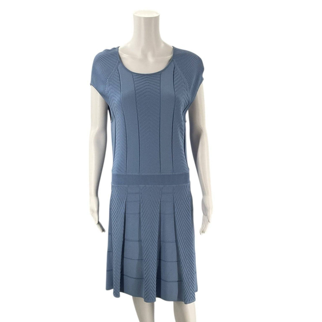 Cynthia Steffe Blue Textured Pre-Owned Ladies Dress - Size Large - Margaret’s Fine Consignment