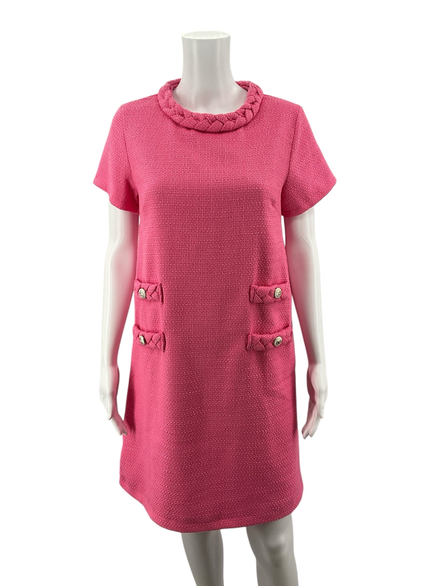 No Brand Pink Textured Pre-Owned Ladies Dress - Size Small