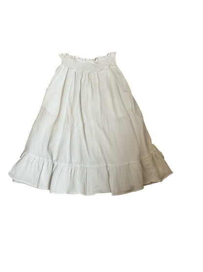 Joie Aeson B Tiered Smocked Midi Skirt White Cotton Gauze XL