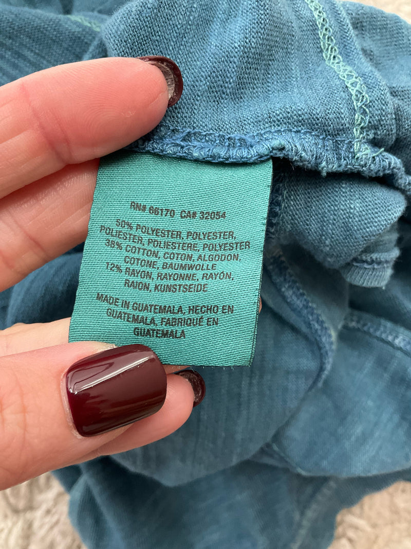Maeve Turquoise Washed Pre-Owned Ladies Top - Size Large