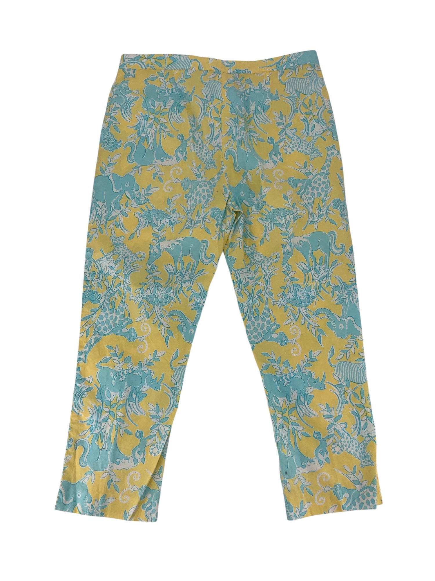 Lilly Pulitzer Size 8 yellow/aqua animals Pre-Owned Pants - Downstairs