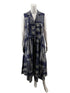 Isaac Mizrahi for Target navy/white Maxi Navy Paisley Bandana Print Shirtdress Size Large - Size L