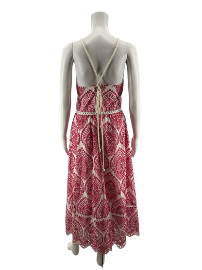 Adelyn Rae white/pink Maxi Lola Halter Eyelet Dress White Pink Size Small - Size S