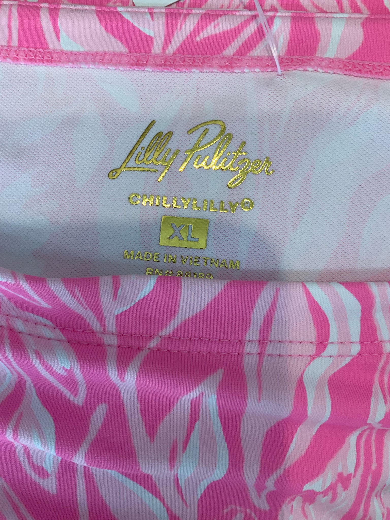 Lilly Pulitzer Chillylilly Marlina Tunic Top Pink White XL