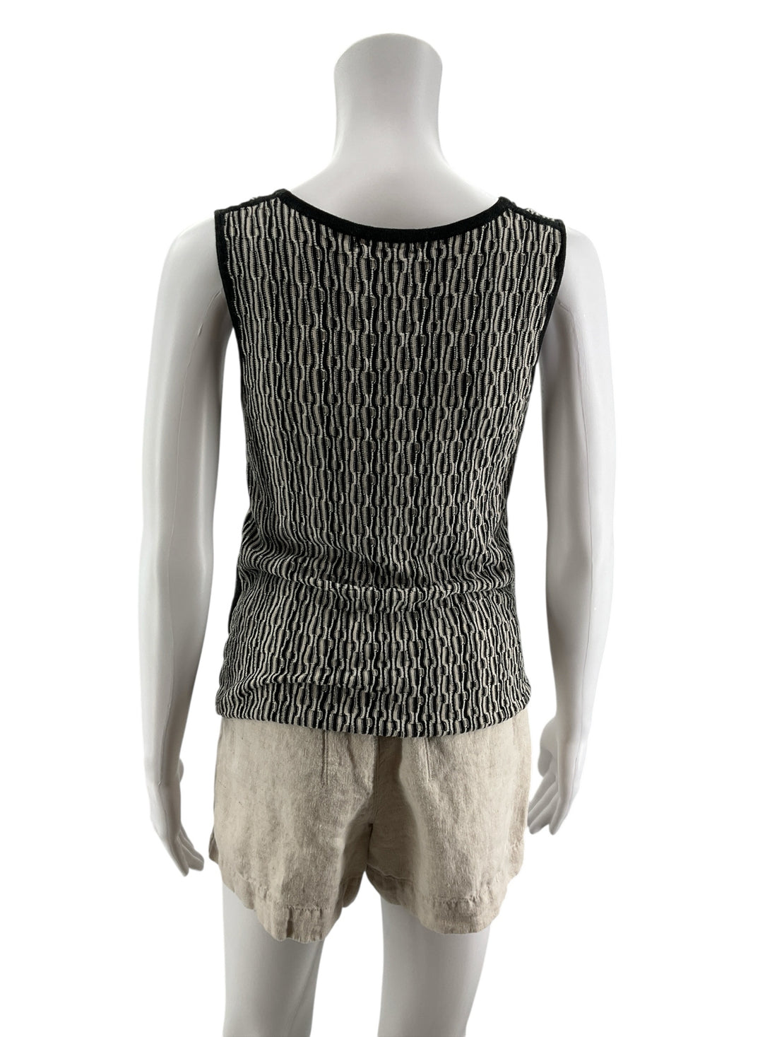 Sigrid Olsen Collection Tussah Silk Blend Chain Link Knit Tank Top | Medium