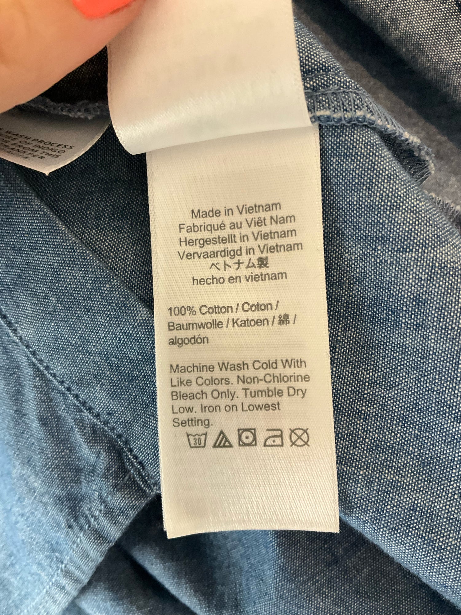 J Crew Size Small Tall Blue Chambray Pre-Owned Ladies Dress