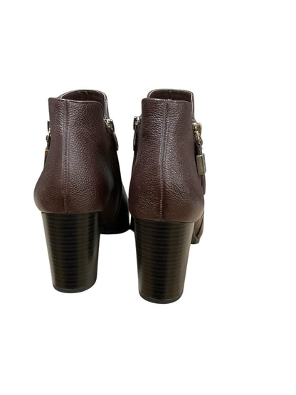 Alex Marie Alaire Brown Leather Water Resistant Ankle Booties Size 8.5