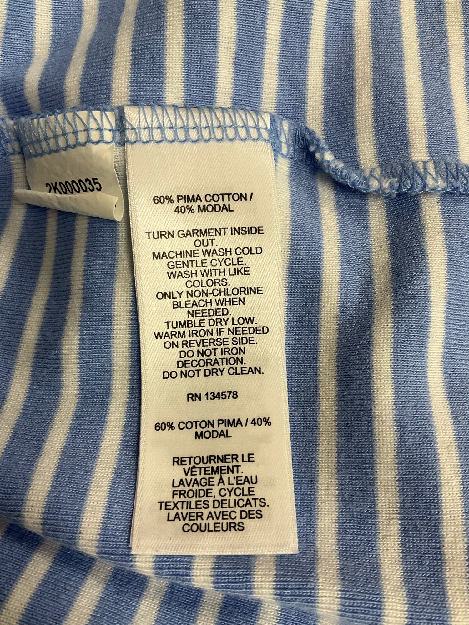 Vineyard Vines Striped Pima Cotton Modal Tee Size 3X Blue White