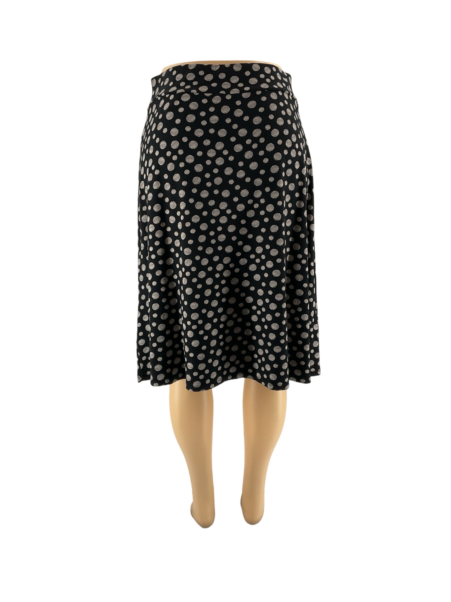 Talbots - black/tan Circles Pre-Owned Ladies Skirt - Size Small