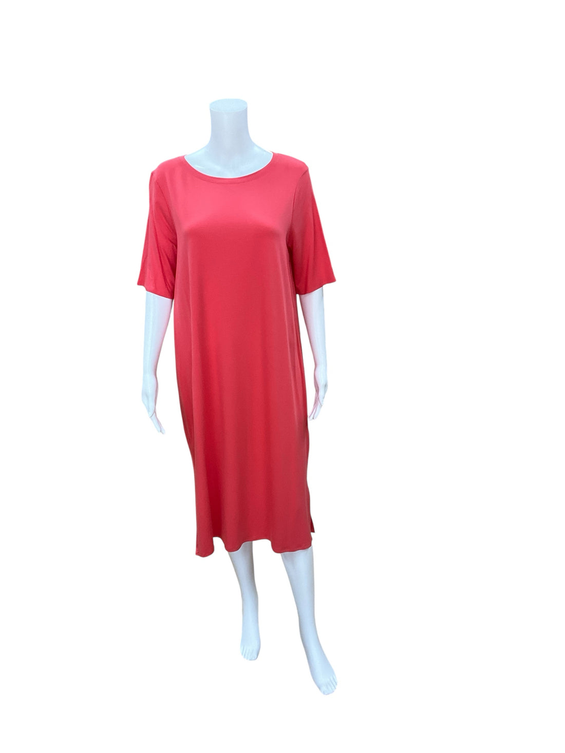 Eileen Fisher Coral Solid Pre-Owned Ladies New With Tags Dress - Size Medium