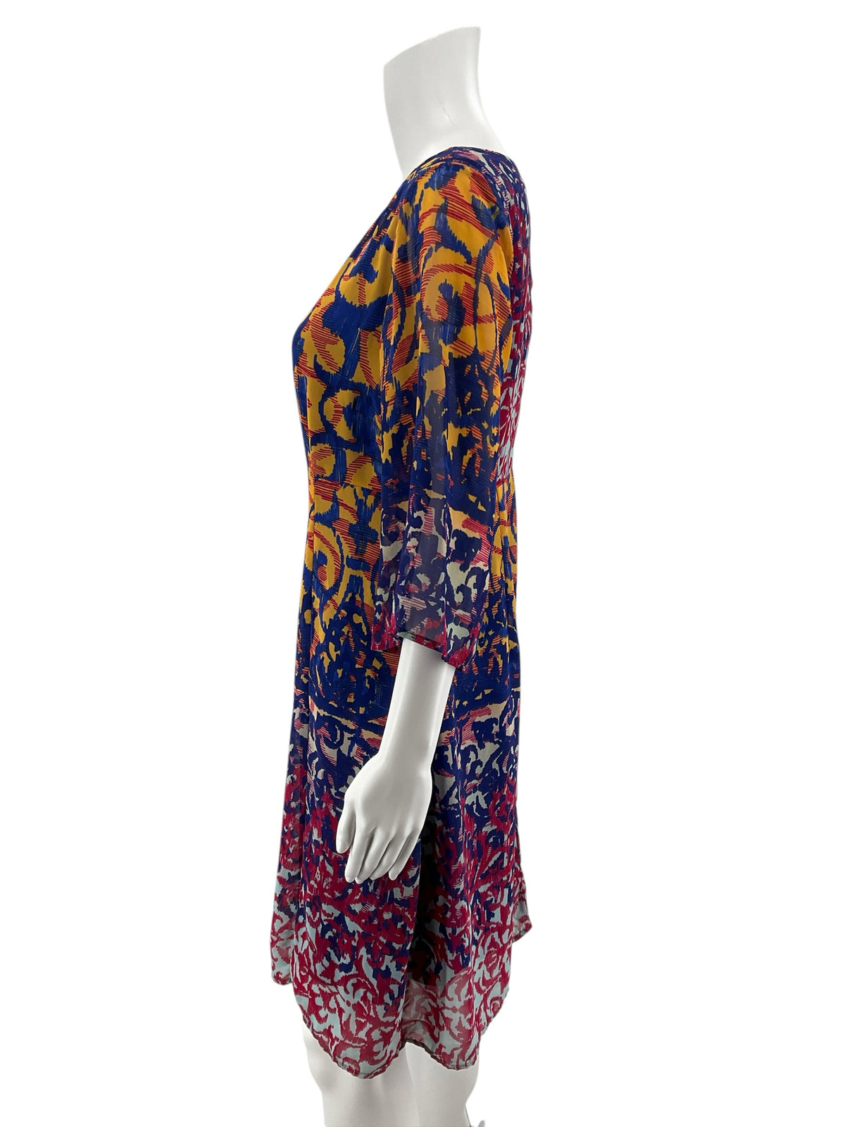 Rabbit Rabbit Rabbit Tabbi Designs Abstract Bell Sleeve Shift Dress Size 10