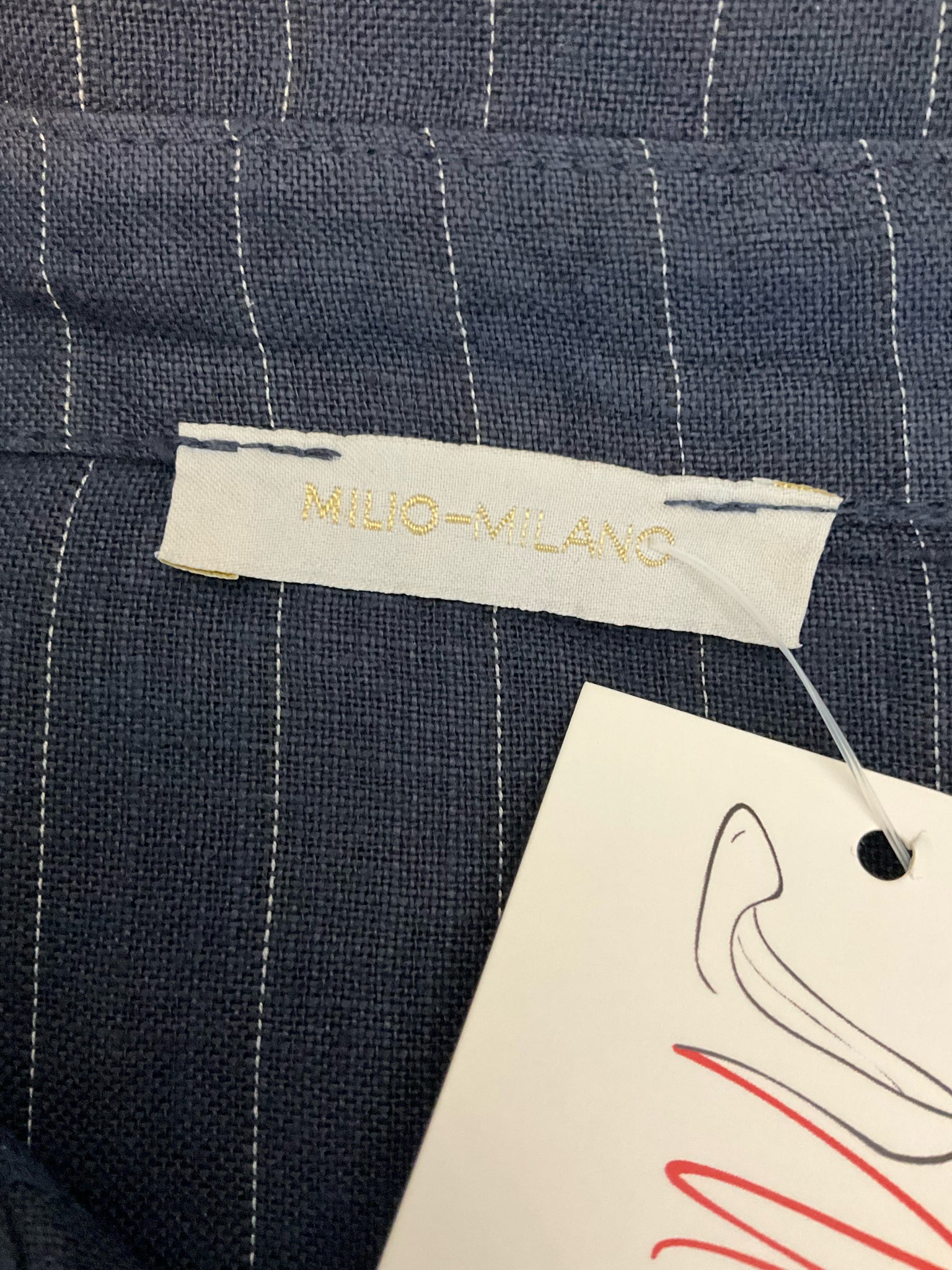 Milio Milano Size Small Navy Pinstripe Pre-Owned Ladies Dress