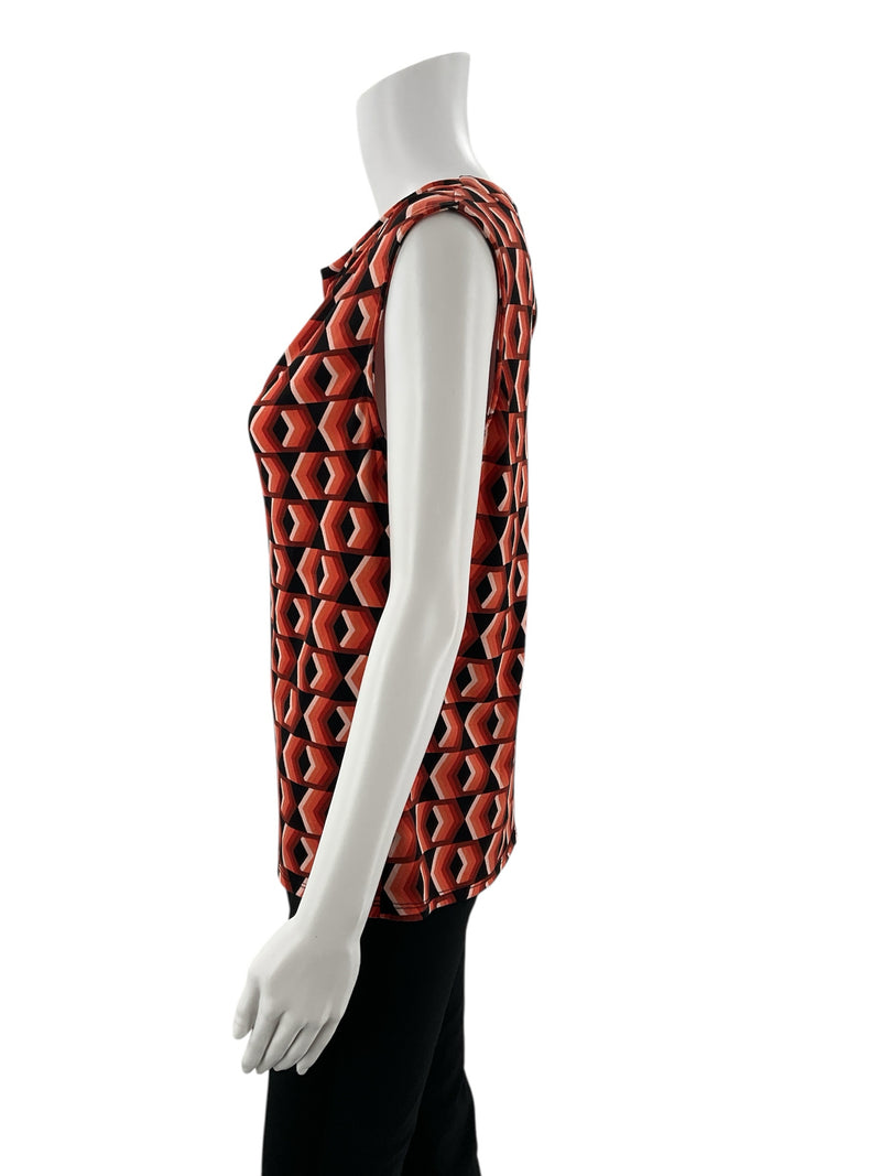 Worth Orange Print Pre-Owned Ladies Top - Size Medium