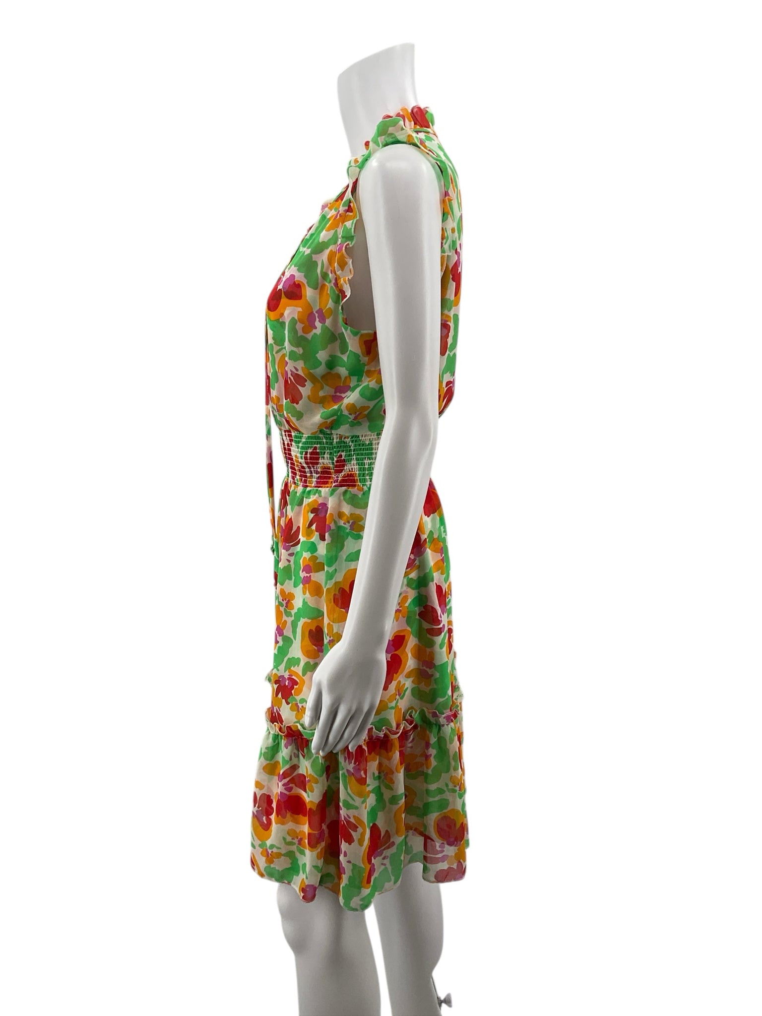 Cabi Red, Yellow &amp; Green Floral Sleeveless Dress – Women’s Size Small - ONLINE ONLY