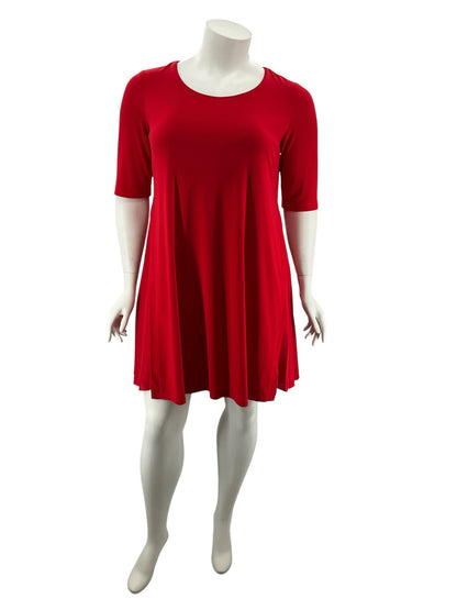 Joseph Ribkoff Red Fit &amp; Flare Jersey Dress with Pockets Size 18 - ONLINE ONLY
