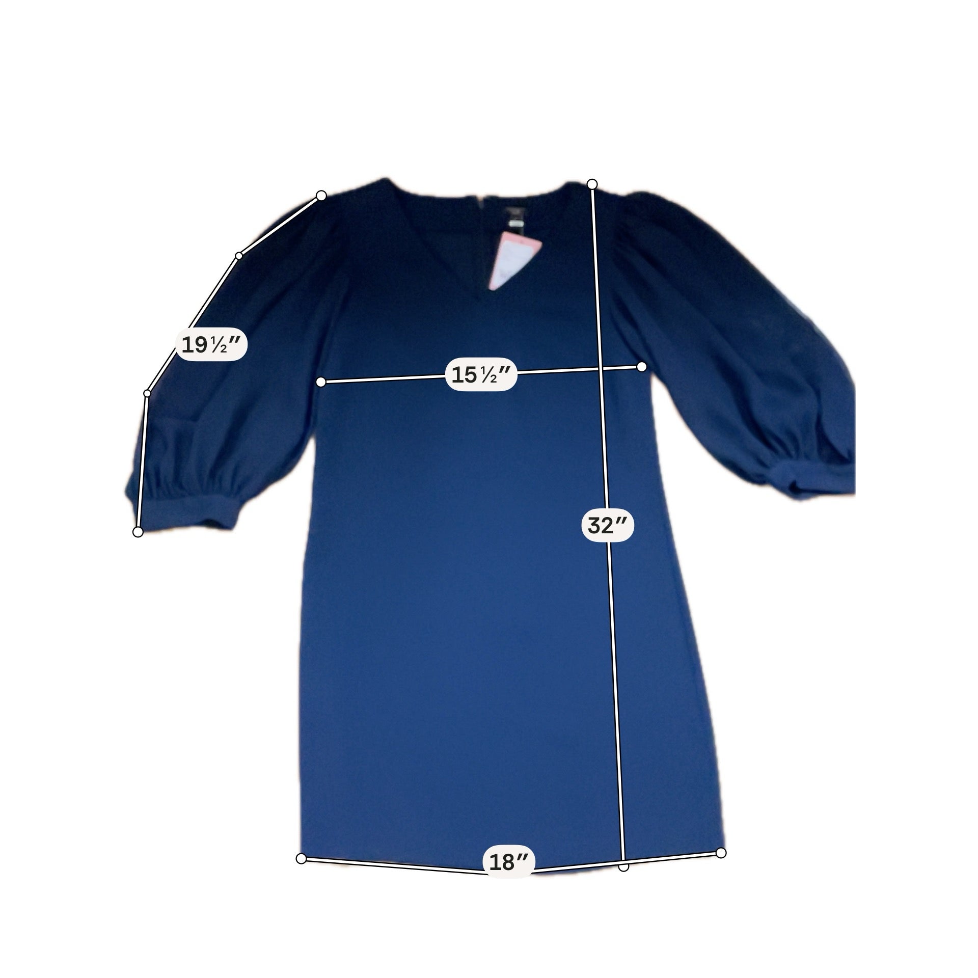 Ann Taylor Factory Petite Navy Bishop Sleeve Shift Dress Size 2P