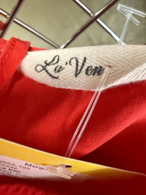 La Ven Red Ruffle Sleeve Sheath Dress Size Small