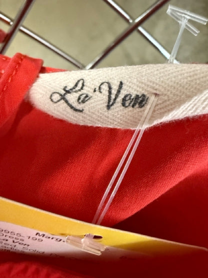 La Ven Red Ruffle Sleeve Sheath Dress Size Small