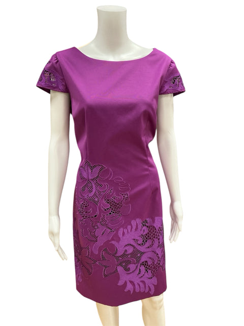 Antonio Melani Size 14 Purple Embroidered Dress