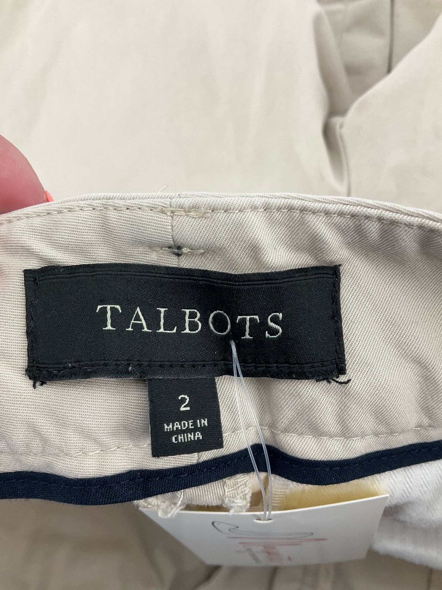 Talbots Khaki Chino, Mid Rise, Walking Shorts Size 2 Khaki Solid Shorts - Size 2