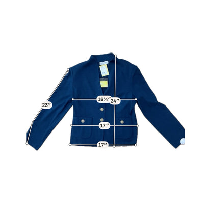 St. John Collection Santana Knit Jacket Sapphire Blue Size 16 NWT