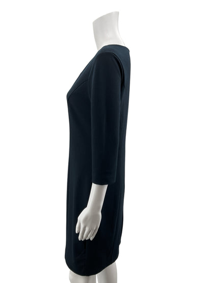 Banana Republic Navy Blue V-Notch Ponte Sheath Dress Size 6