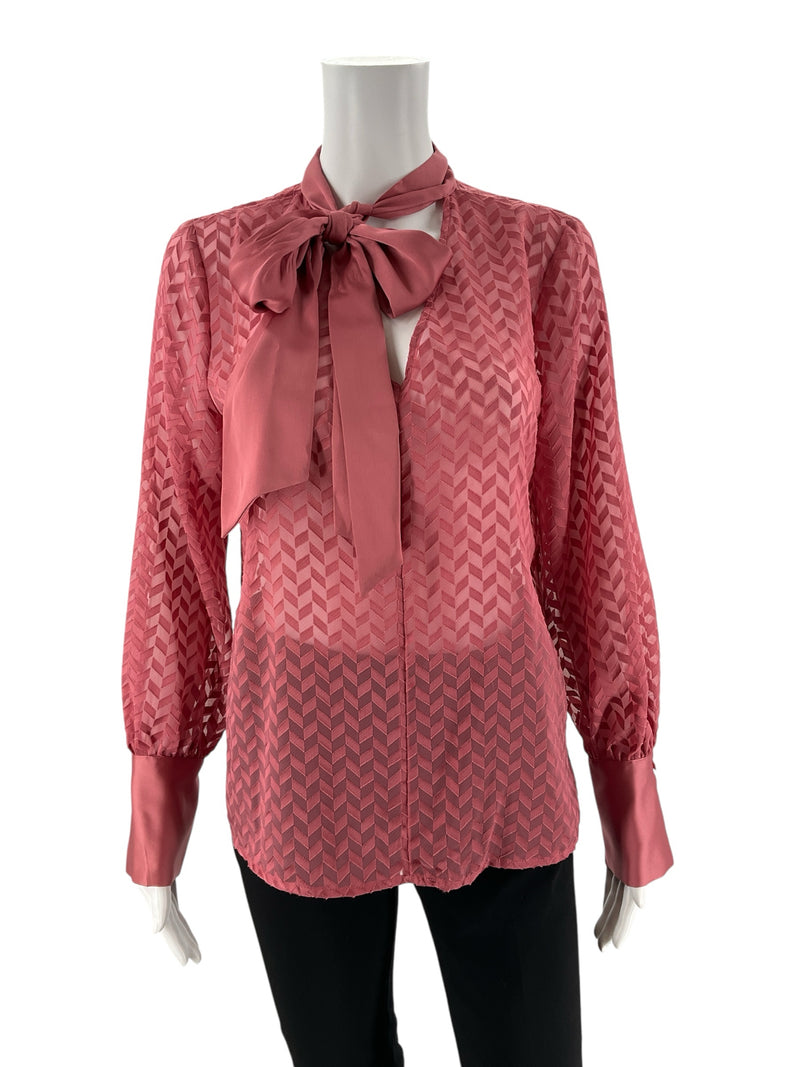 Worthington Pink Chevron Pre-Owned Top - Size Small