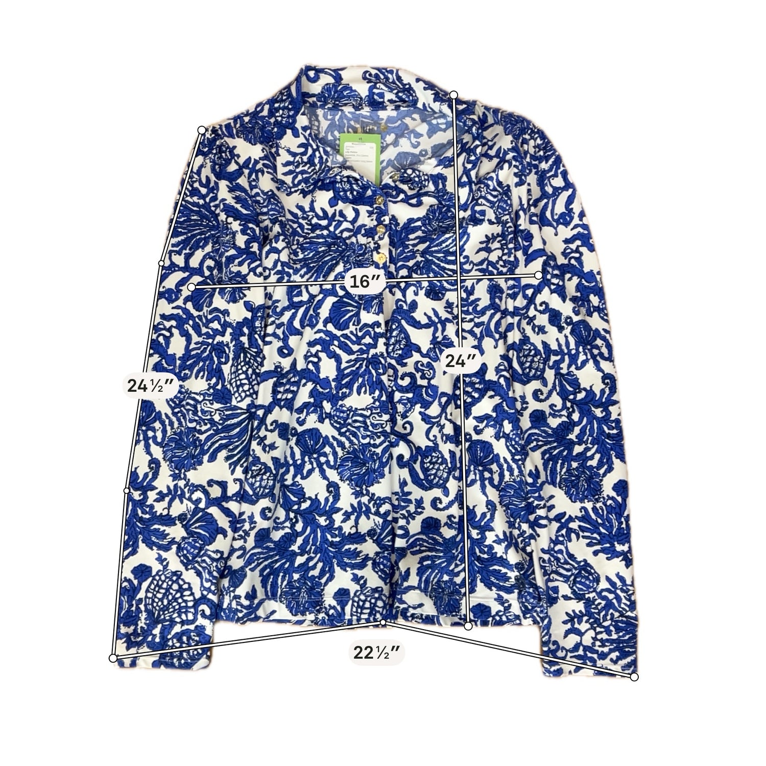 Lilly Pulitzer Size XL blue/white Pre-Owned Ladies Tops