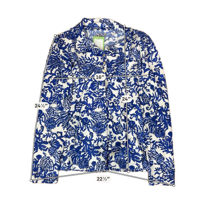 Lilly Pulitzer Size XL blue/white Pre-Owned Ladies Tops