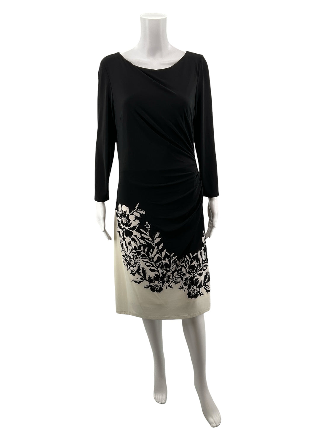 Ralph Lauren Black/White Solid Pre-Owned Ladies Dress - Size 14 - Margaret’s Fine Consignment