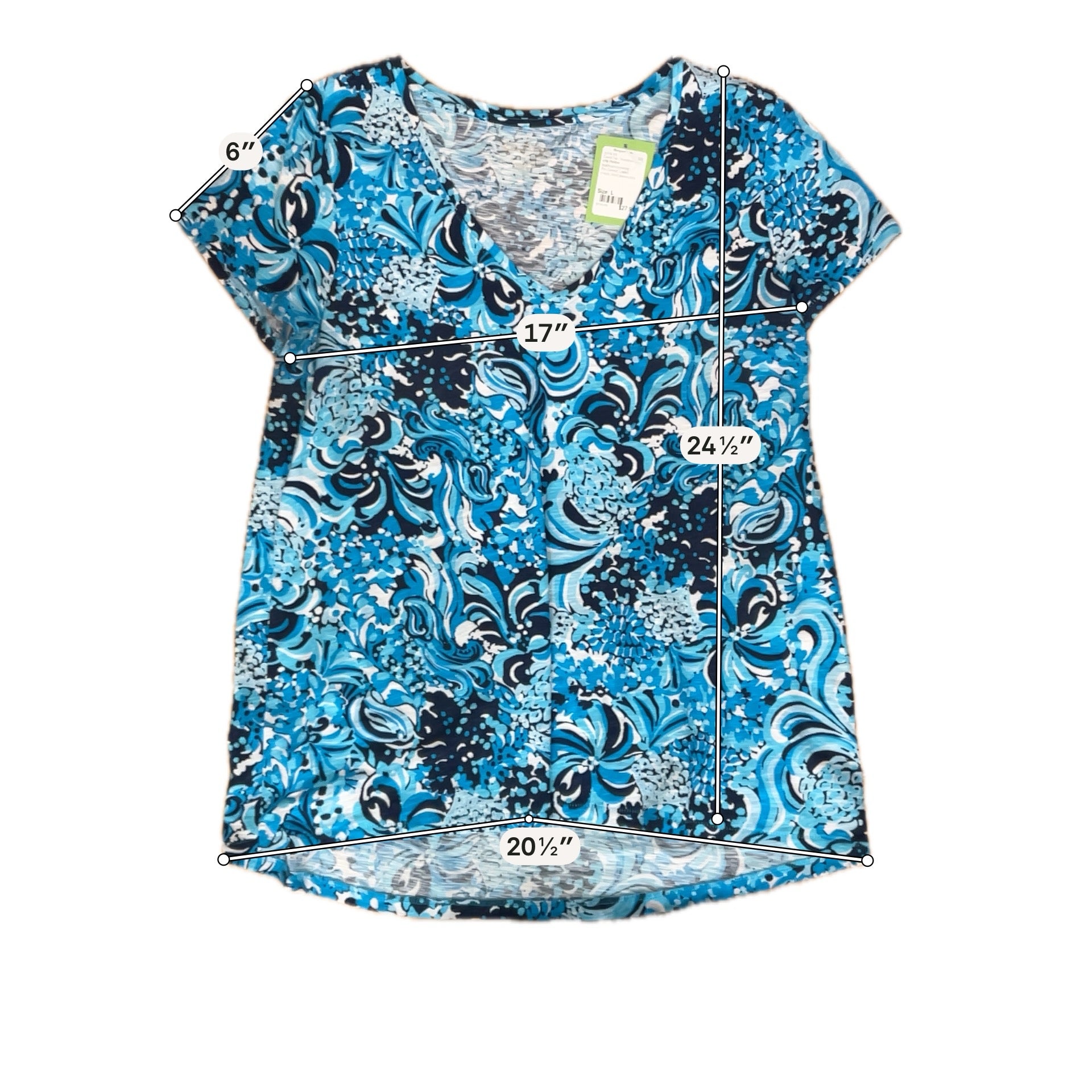 Lilly Pulitzer Michele V-Neck Top in She She Shells Print Size Large